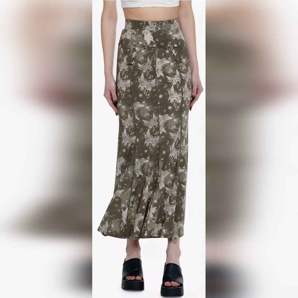 Hot Topic Thorn & Fable Skeleton Fairy Mermaid Maxi Skirt Whimsigoth Fairycore